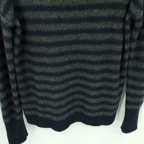 Vince Merino Wool/Camel Blend Slouchy Stripe Sweater M Black/Gray - Picture 13 of 16